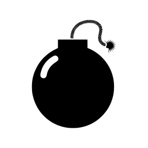 Black Bomb Icon - Vector Illustration