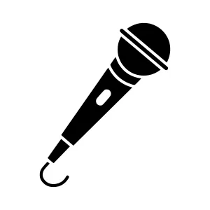Microphone Icon - Simple Black Silhouette