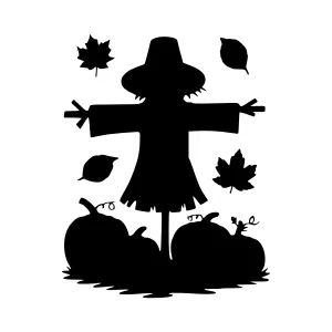 Silhouette Scarecrow Autumn Harvest
