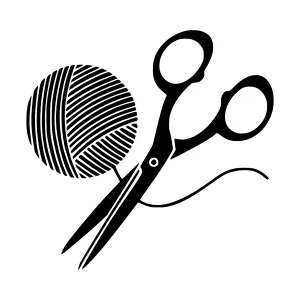 Knitting Scissors Silhouette - Vector Graphic