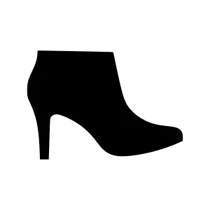 Black Ankle Boot Silhouette Icon