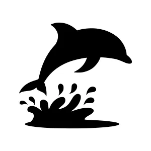 Silhouette Dolphin Jumping in Water