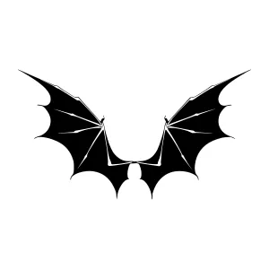 Black Bat Wings Silhouette Vector Graphic