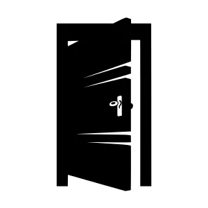 Black Door Icon - Minimalist Vector Illustration