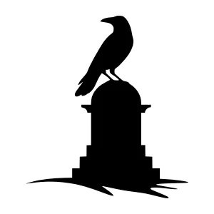 Silhouette Raven Stone Monument