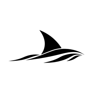 Silhouette Shark Wave Graphic