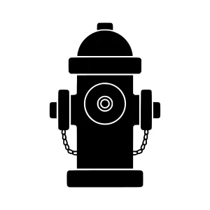 Fire Hydrant Icon - Black Silhouette