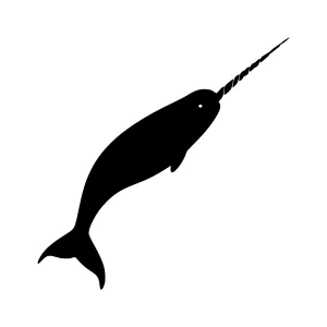 Narwhal Silhouette Vector Illustration