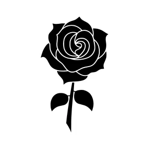 Black Rose Silhouette Vector Illustration