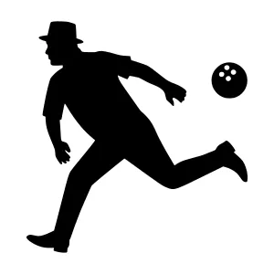 Bowling Silhouette - Black & White Vector Illustration