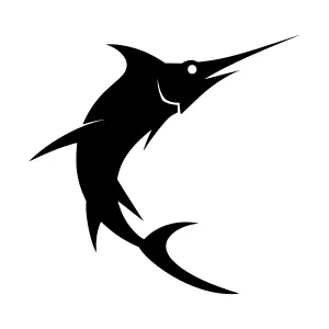 Black Marlin Silhouette Vector Icon