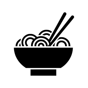 Noodles Bowl Icon - Minimalist Vector Illustration