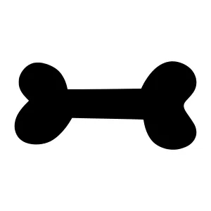 Black Bone Silhouette Vector Icon