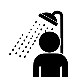 Shower Icon - Black Silhouette