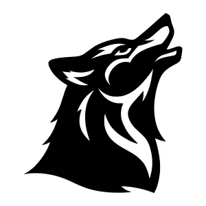 Black Wolf Howl Silhouette Vector Art