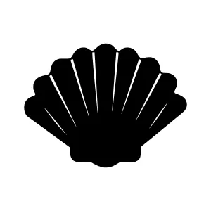 Black Seashell Icon - Vector Illustration