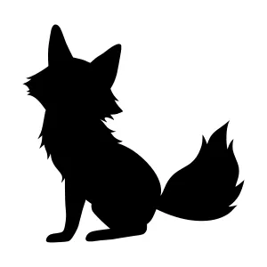 Silhouetted Fox Illustration - Vector Graphic