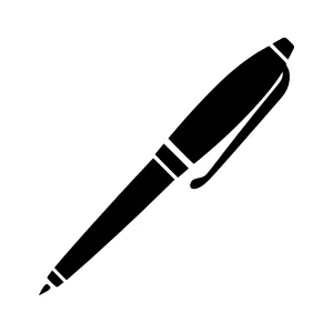 Black Pen Icon - Minimalist Vector Illustration
