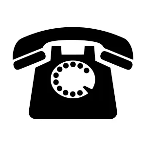 Vintage Telephone Icon - Black Silhouette