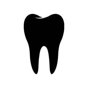 Dental Tooth Icon - Black Silhouette