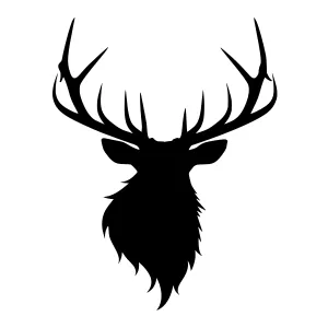 Black Silhouette Deer Head Graphic