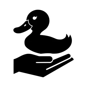 Duck in Hand - Simple Icon Vector
