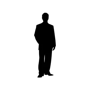 Silhouette Businessman Standing - Black Outline