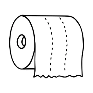 Toilet Paper Roll Line Art Icon