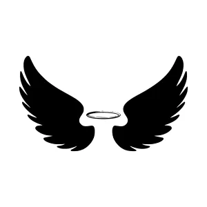 Black Angel Wings Halo Icon