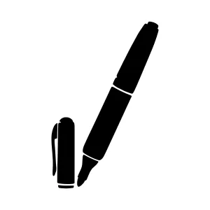 Black Pen Icon - Minimalist Vector Illustration
