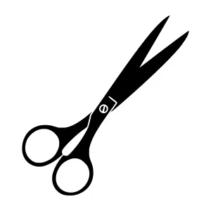 Black Scissors Icon - Vector Illustration