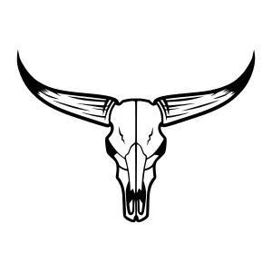 Black Bull Skull Graphic Vector Illustration