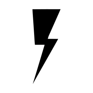 Black Lightning Bolt Icon - Vector Illustration
