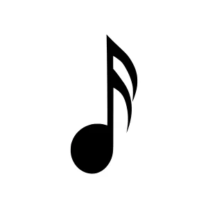 Music Note Icon - Black on White