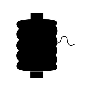 Black Thread Spool Icon - Vector Illustration