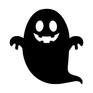 Cute Black Ghost Illustration - Vector Graphic