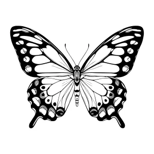 Black and White Butterfly Illustration