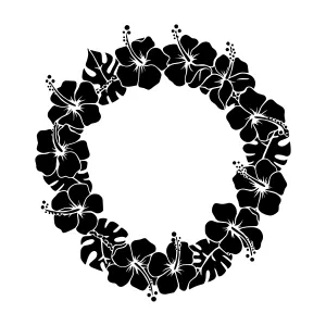 Floral Wreath Silhouette - Tropical Design