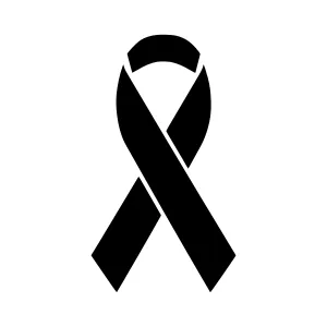 Black Ribbon Icon - Awareness Symbol