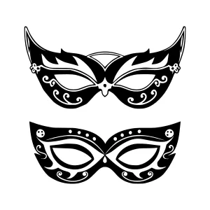 Black Masquerade Masks - Vector Illustration
