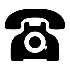 Vintage Telephone Icon - Black Outline