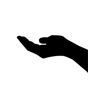 Hand Reaching Out - Silhouette Vector