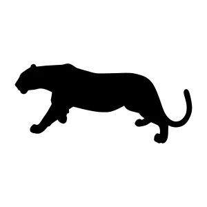 Silhouette Panther Running - Black Vector Graphic