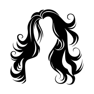 Black Hair Silhouette Vector Illustration