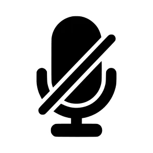 Microphone Mute Icon - Vector Illustration
