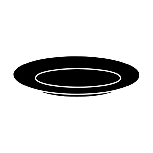 Minimalist Plate Icon - Black Outline