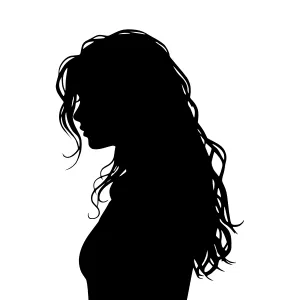 Silhouette Woman Profile - Elegant Black Outline
