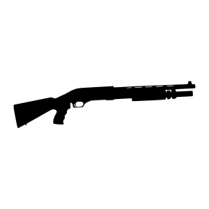 Black Silhouette Shotgun Vector Illustration