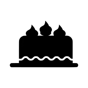 Black Cake Icon - Vector Illustration