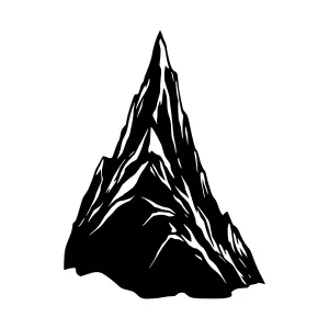 Black Mountain Silhouette Vector Illustration